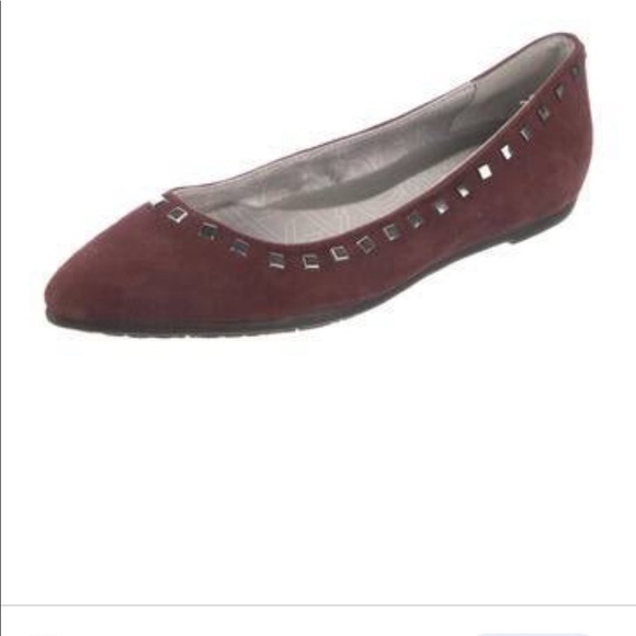 Calvin Klein Suede Plum Ballet Flats - Picture 1 of 8
